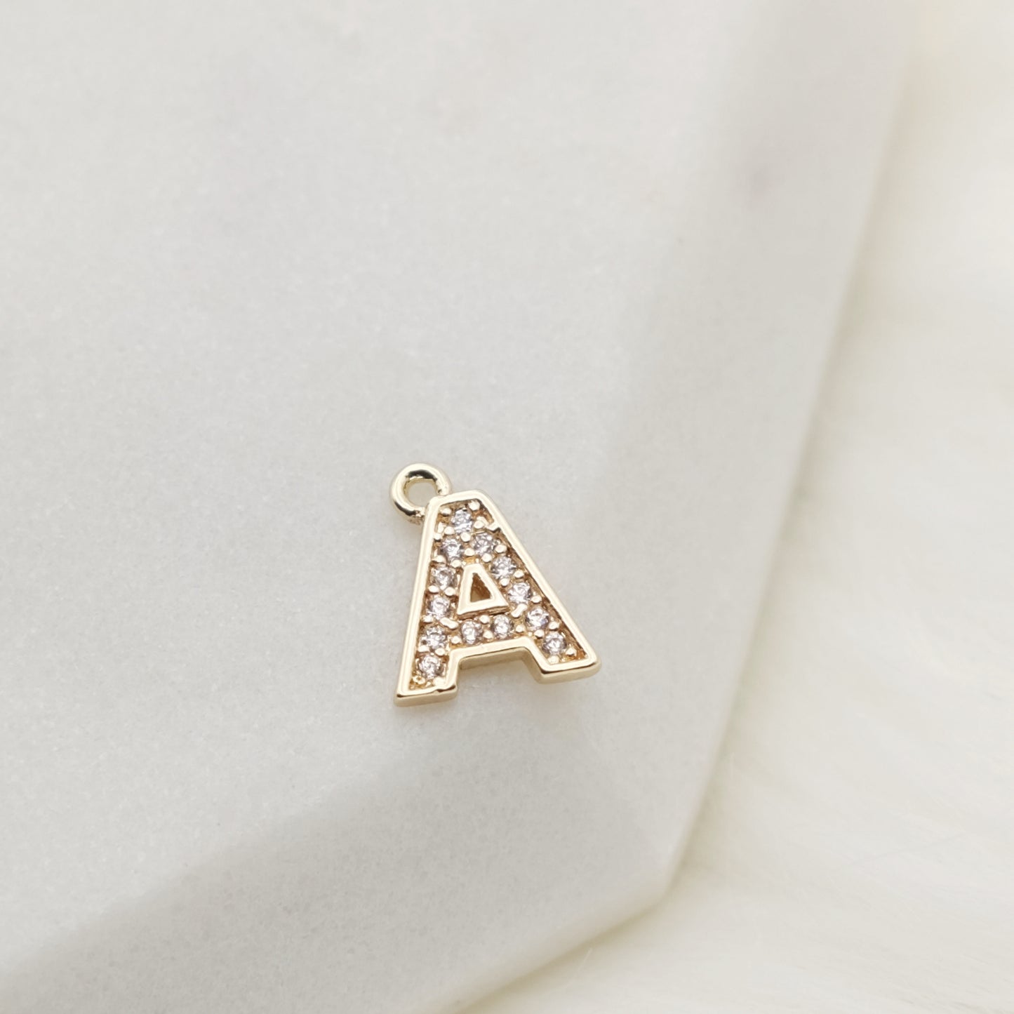 Sparkling Letter A Alphabet Charm