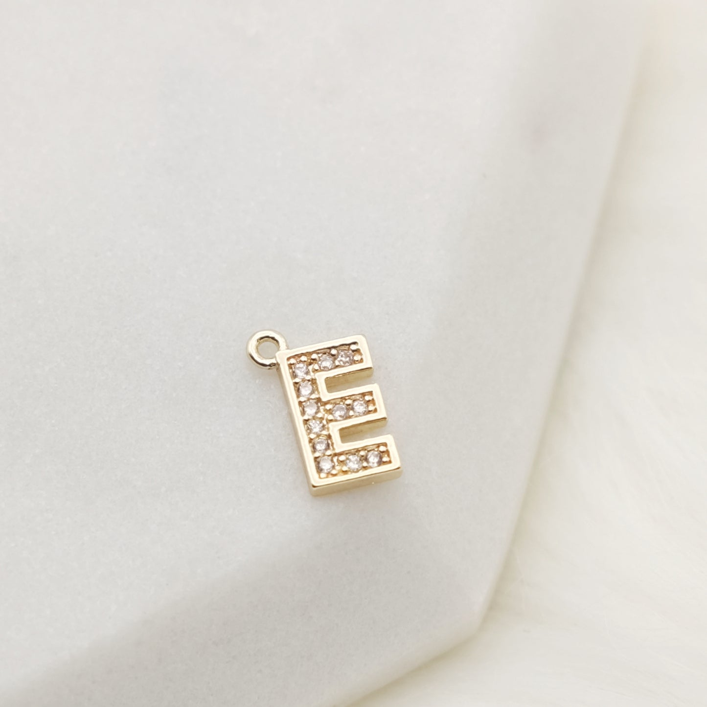 Sparkling Letter E Alphabet Charm
