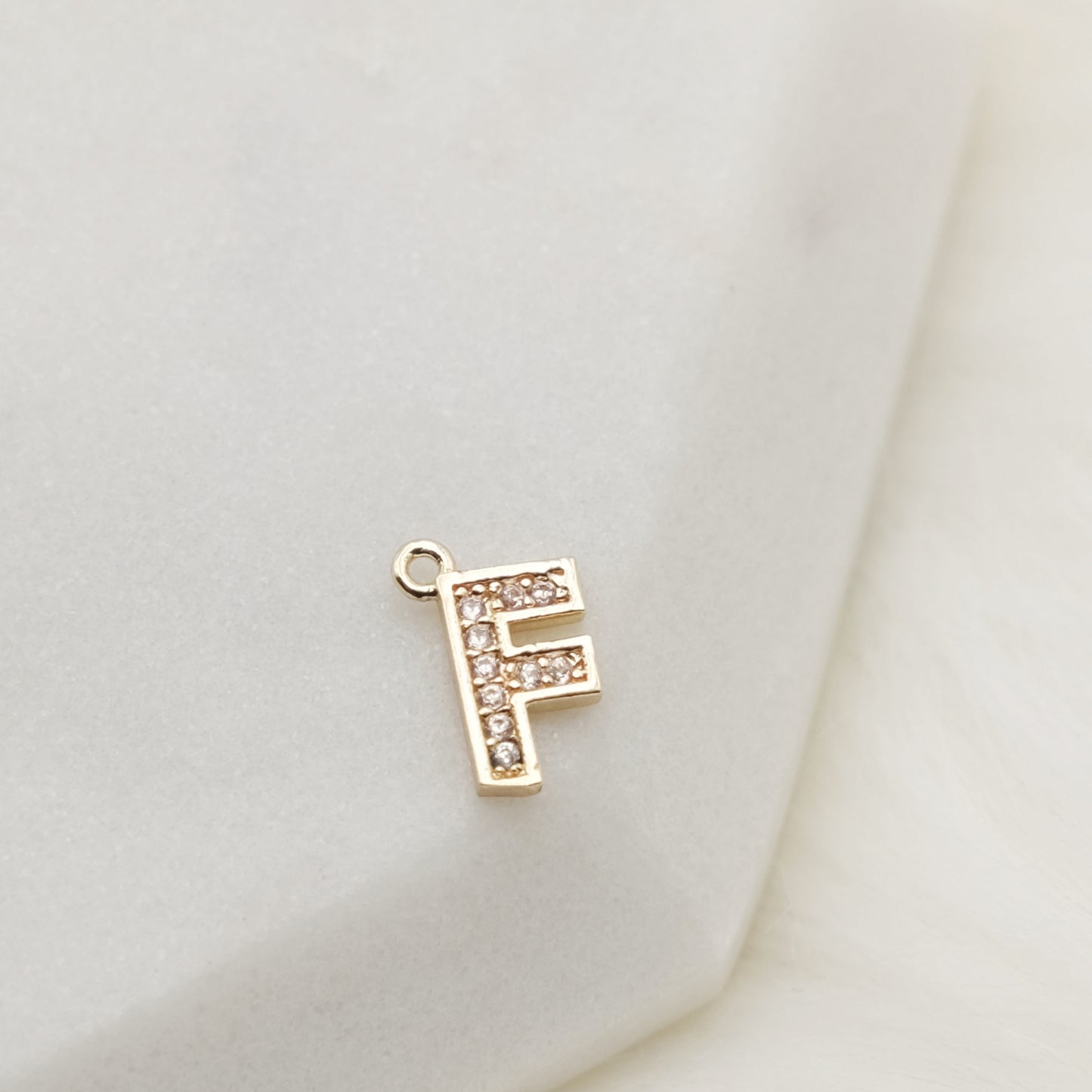 Sparkling Letter F Alphabet Charm