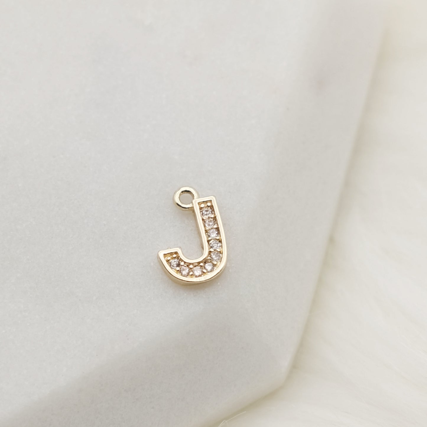 Sparkling Letter J Alphabet Charm