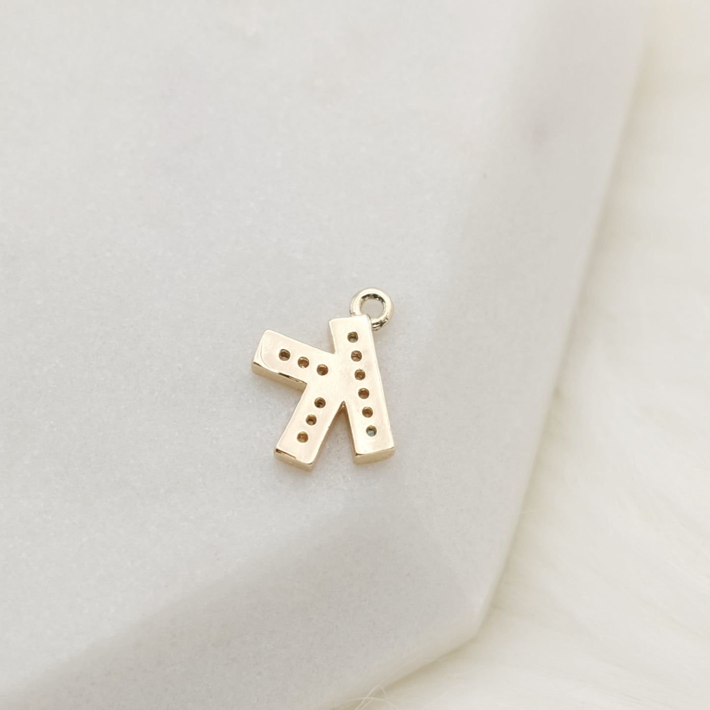 Sparkling Letter K Alphabet Charm