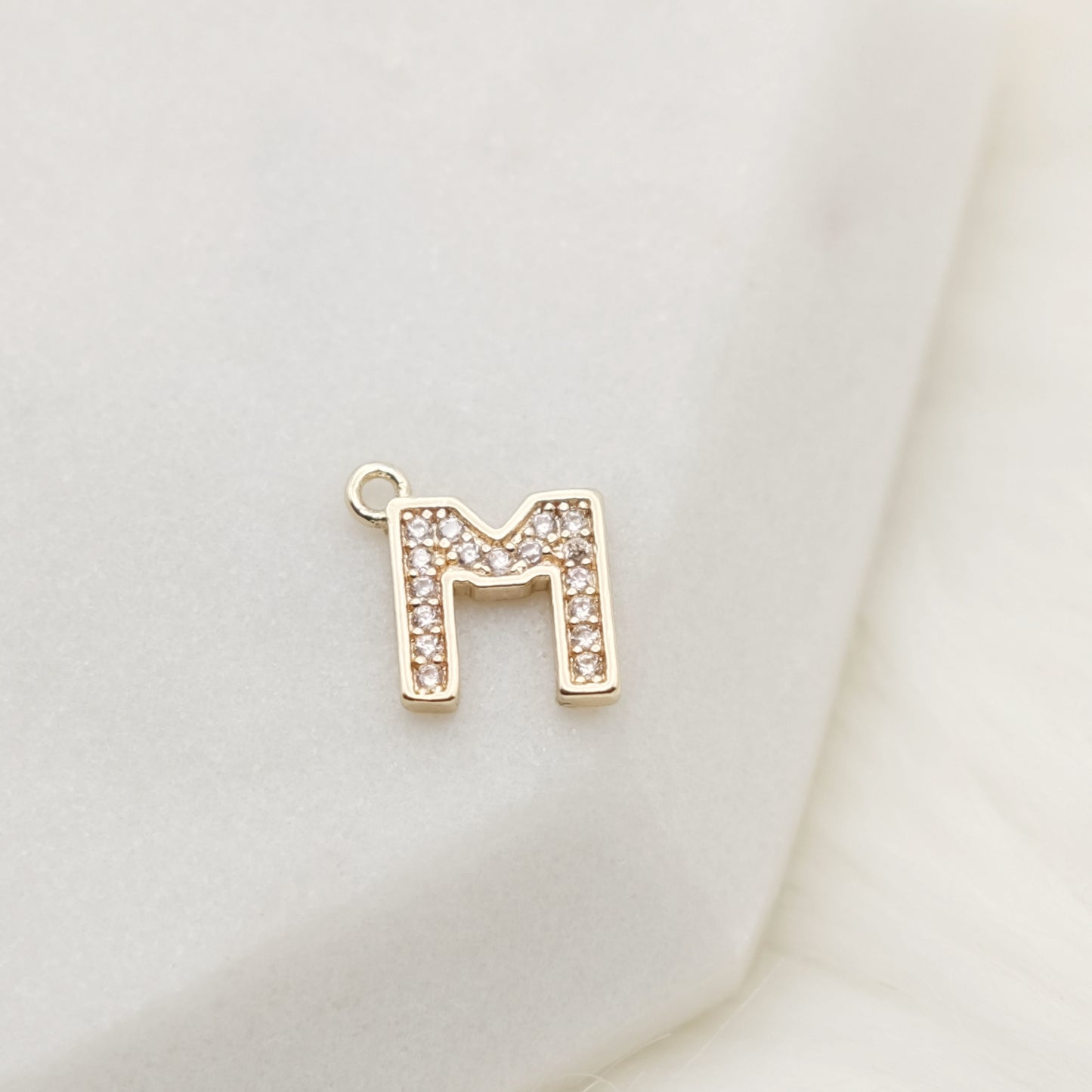 Sparkling Letter M Alphabet Charm