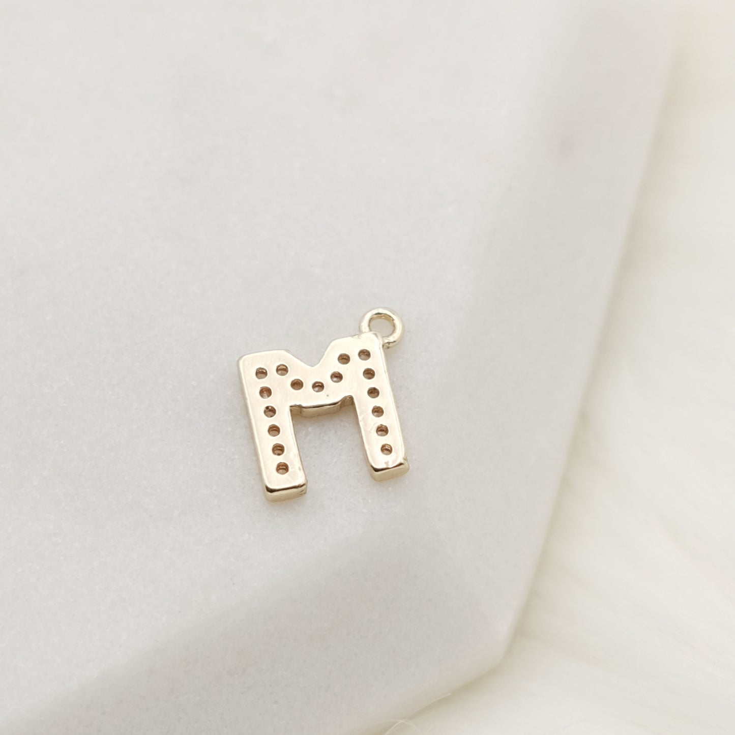 Sparkling Letter M Alphabet Charm