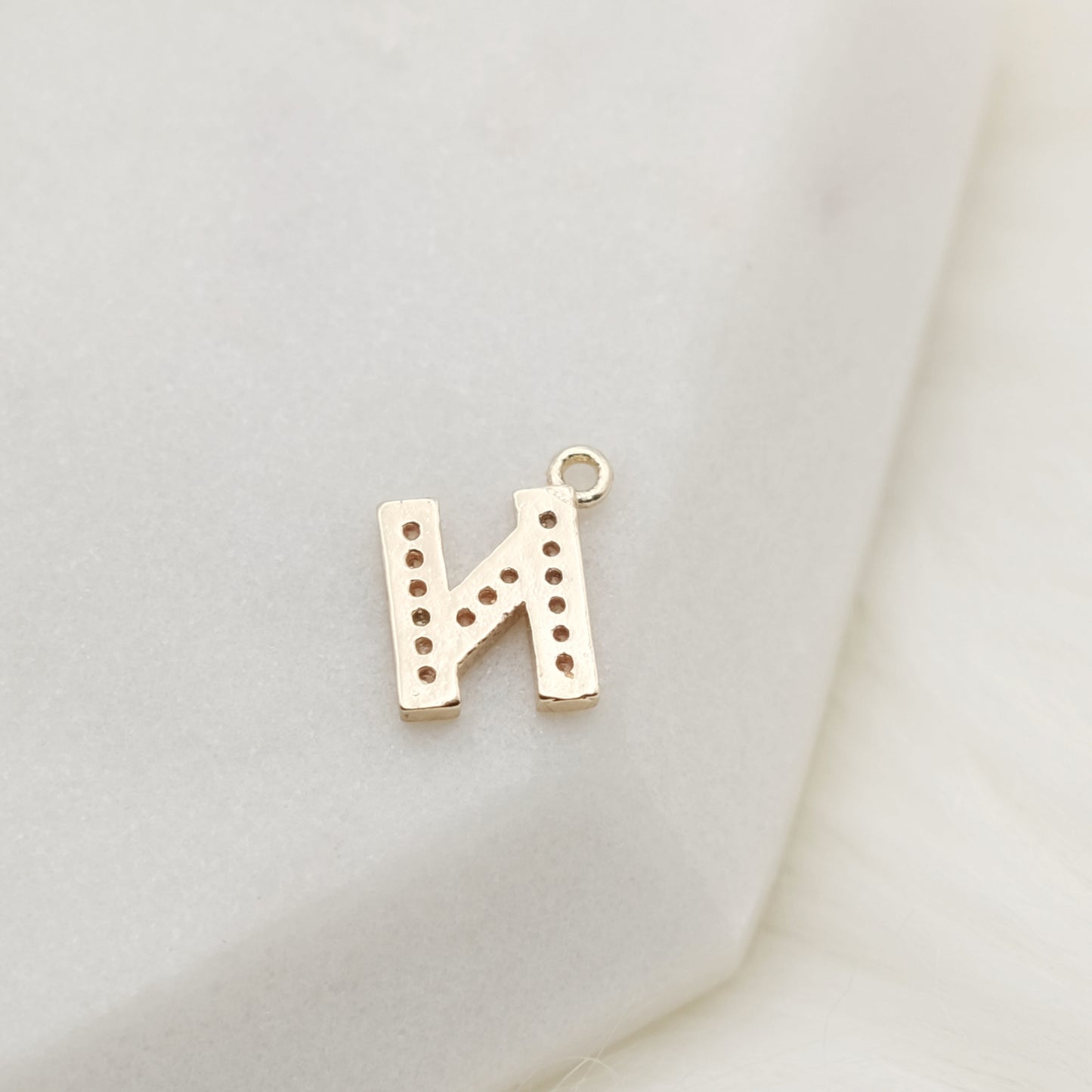 Sparkling Letter N Alphabet Charm