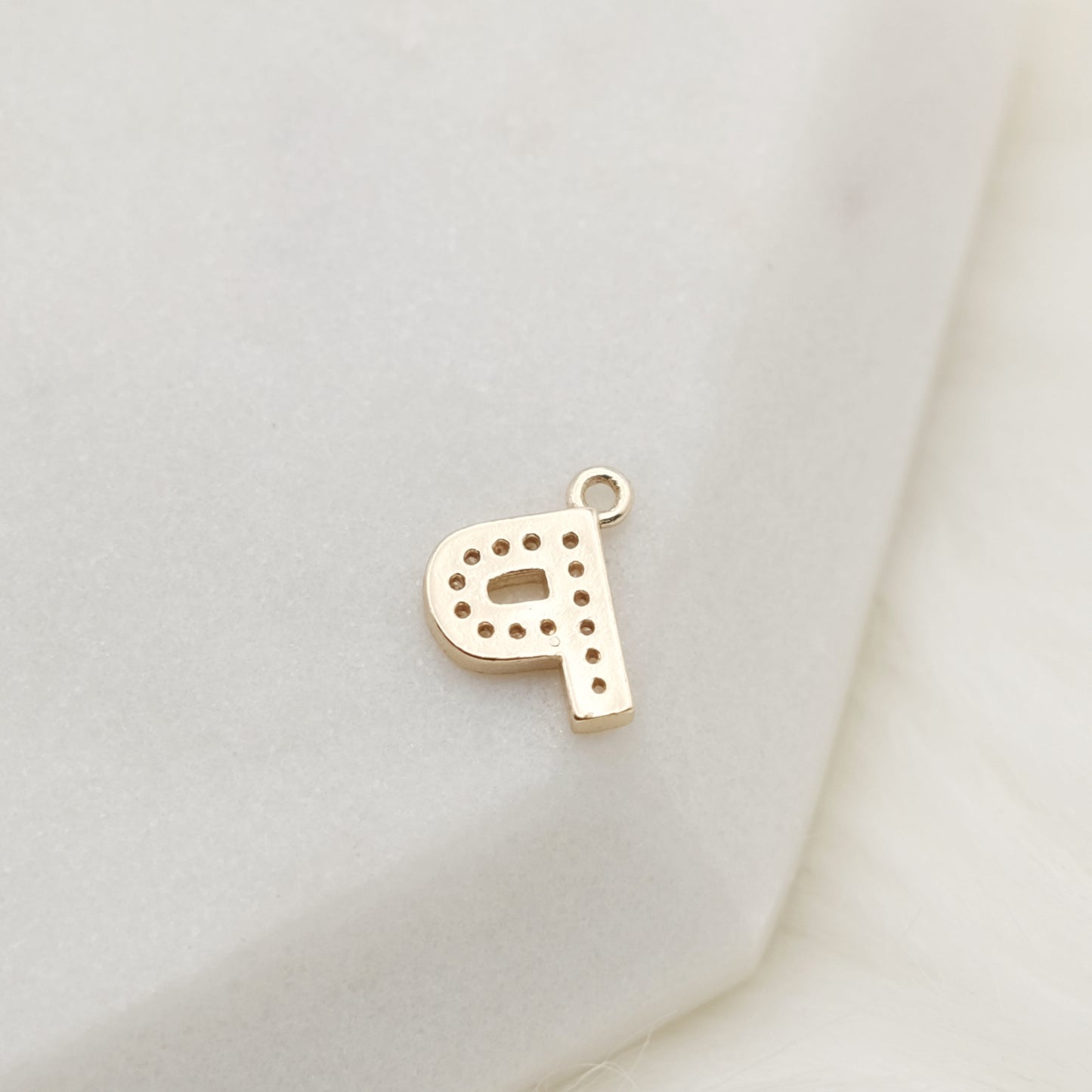 Sparkling Letter P Alphabet Charm