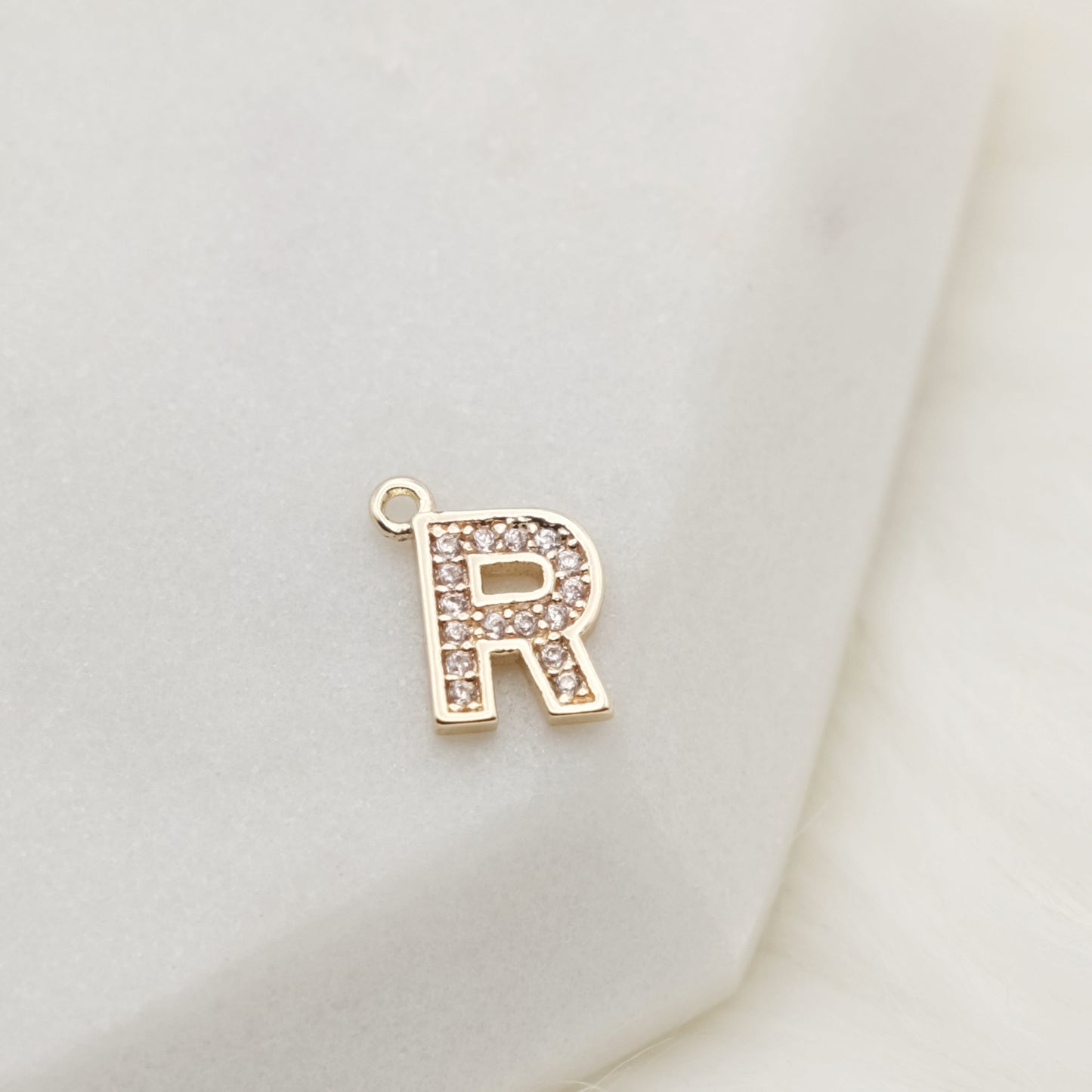 Sparkling Letter R Alphabet Charm
