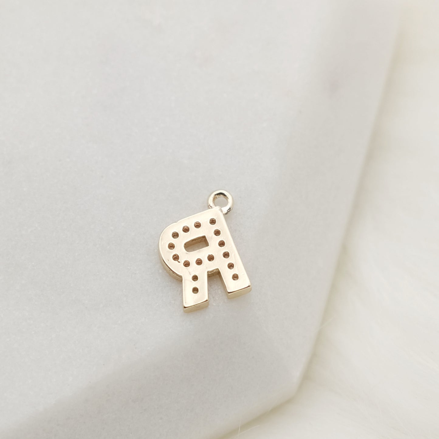 Sparkling Letter R Alphabet Charm