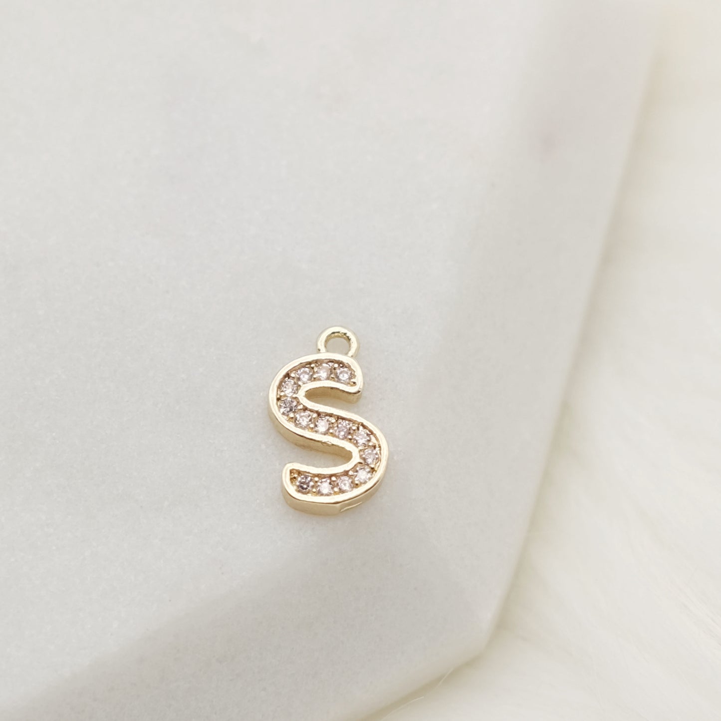 Sparkling Letter S Alphabet Charm