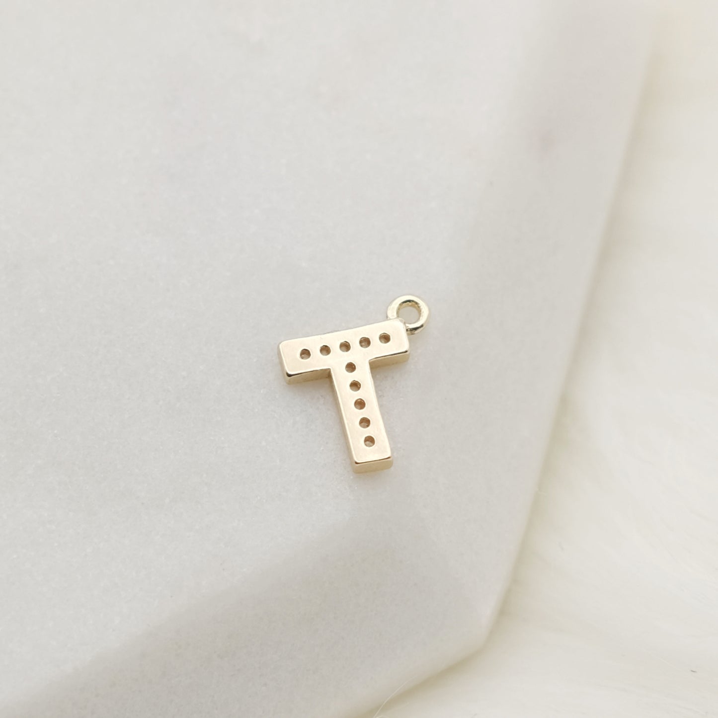 Sparkling Letter T Alphabet Charm