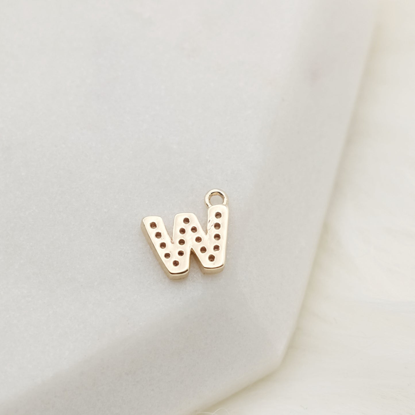 Sparkling Letter W Alphabet Charm