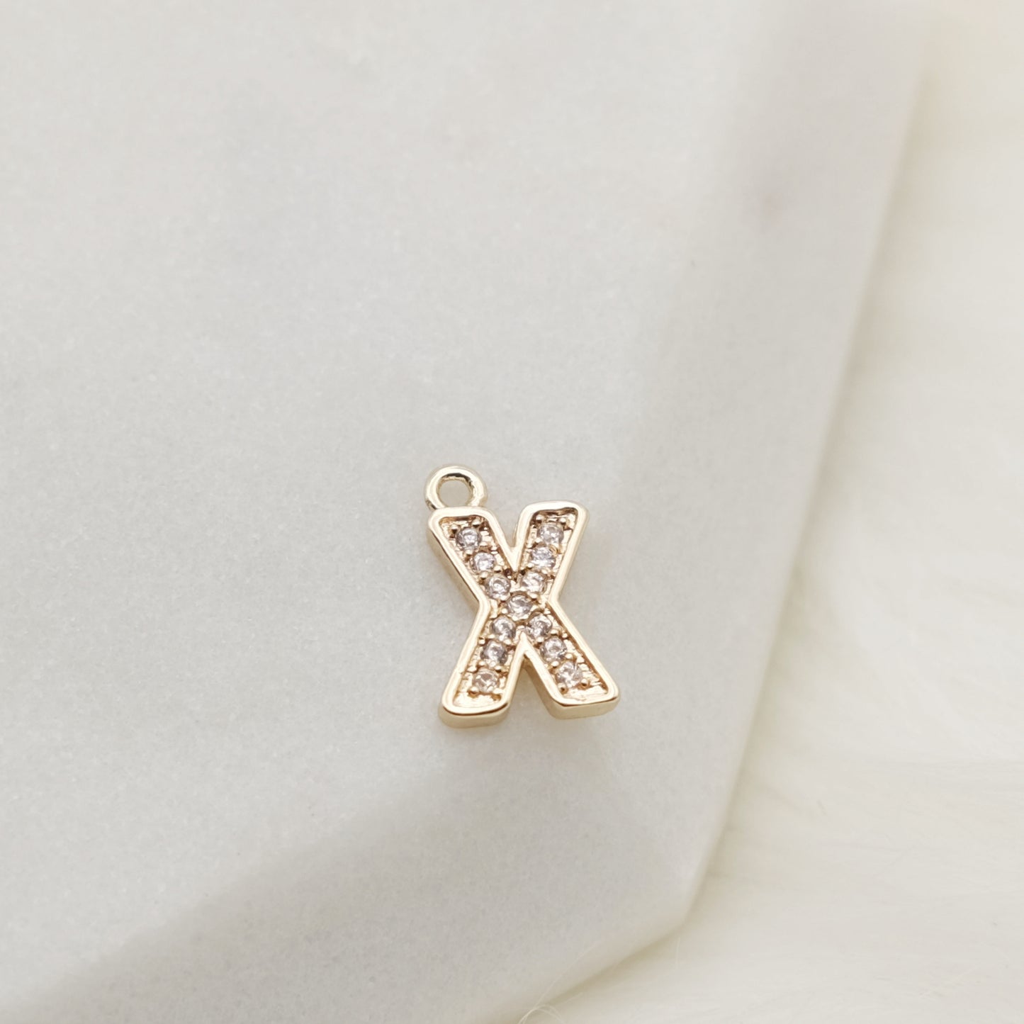 Sparkling Letter X Alphabet Charm