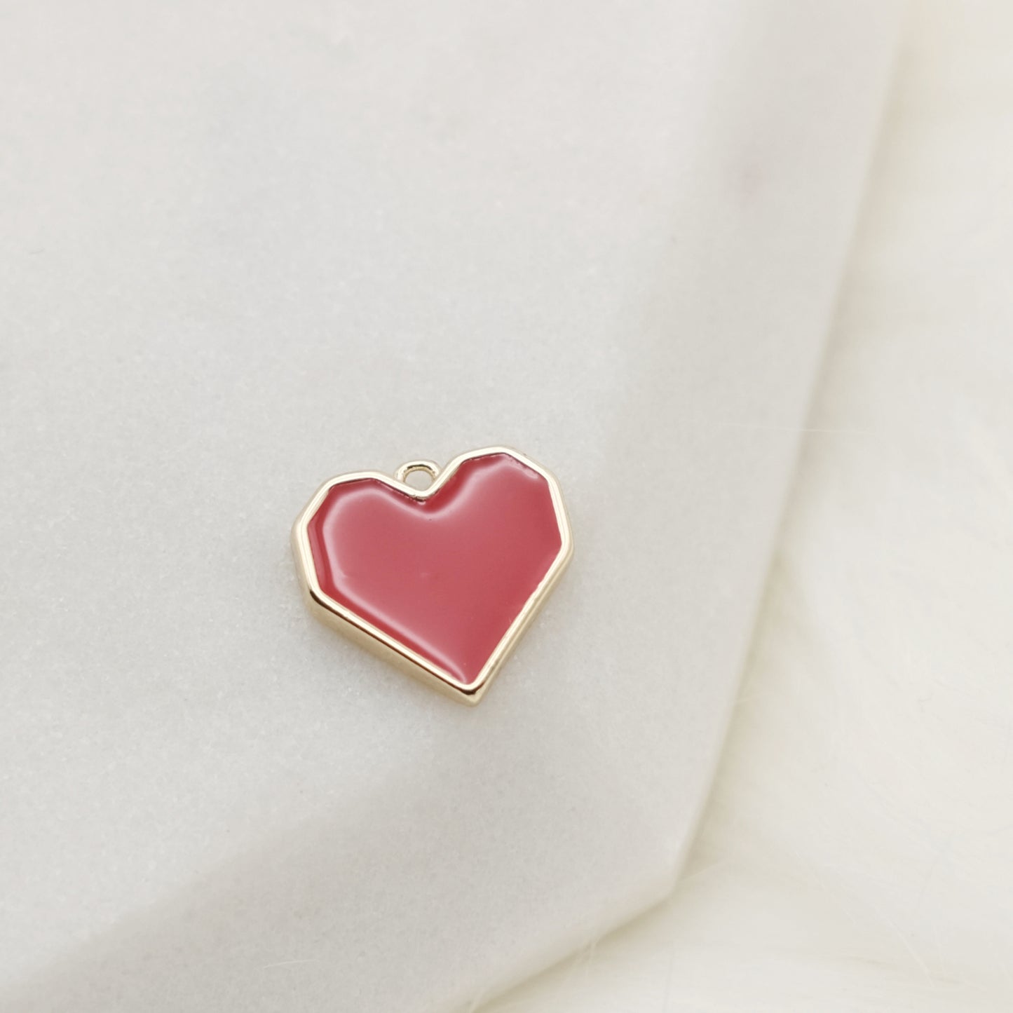 Small Enamel Heart Charm