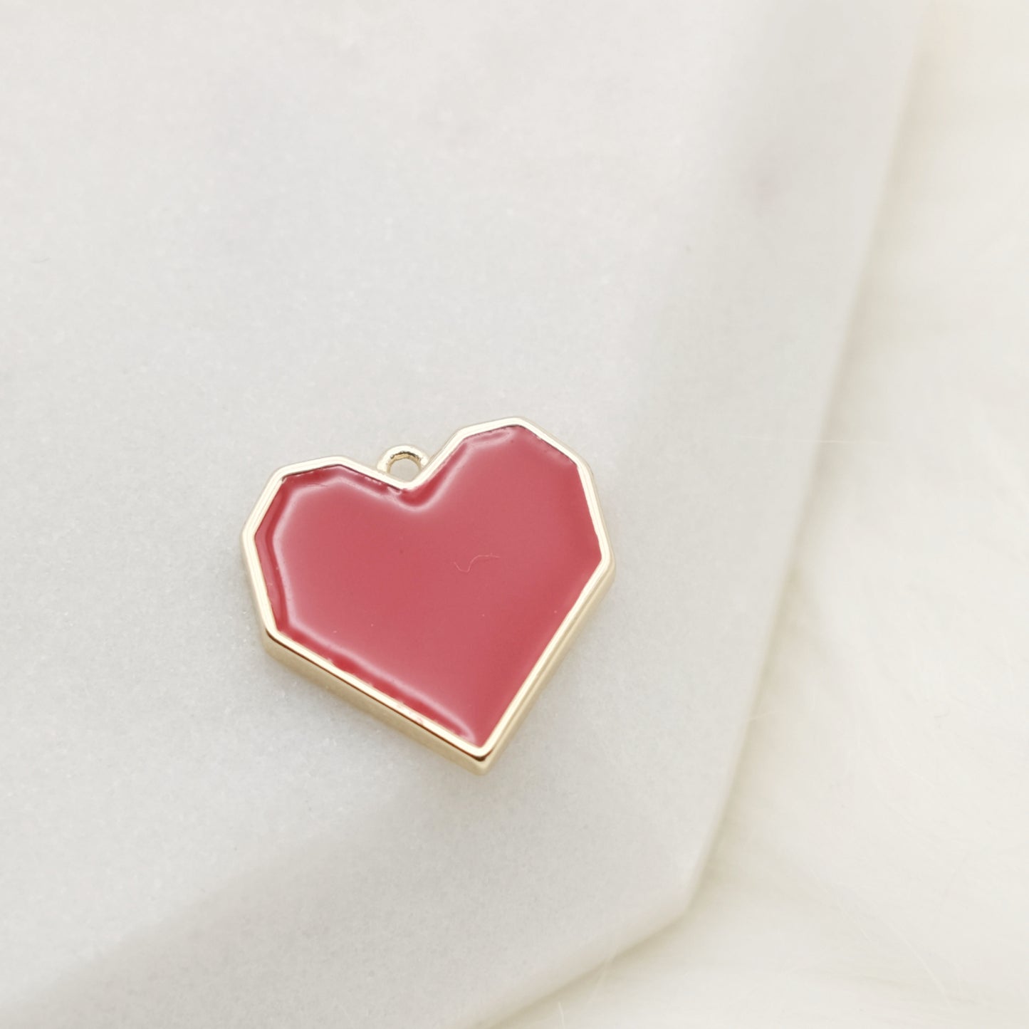 Large Enamel Heart Charm