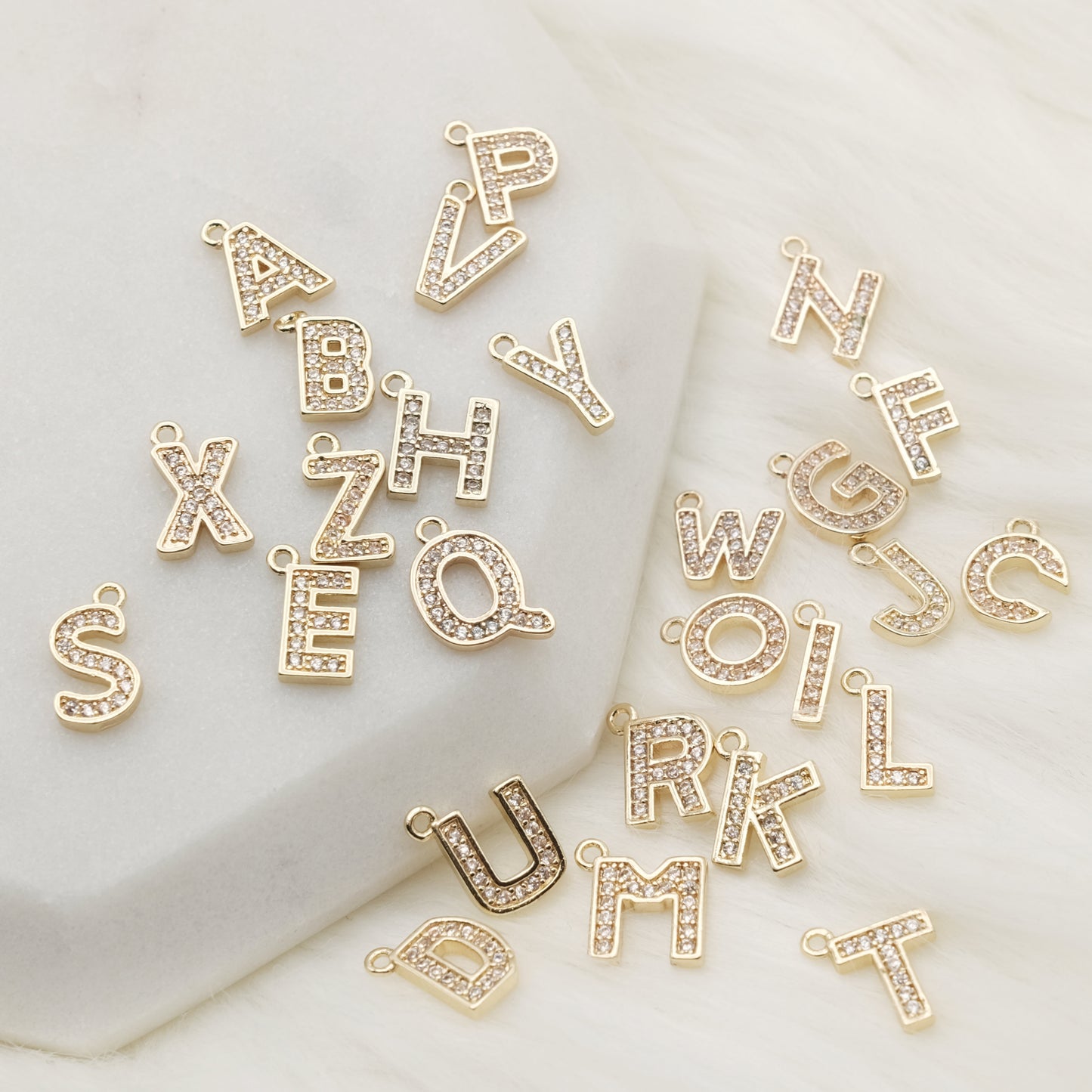 Sparkling Letter E Alphabet Charm