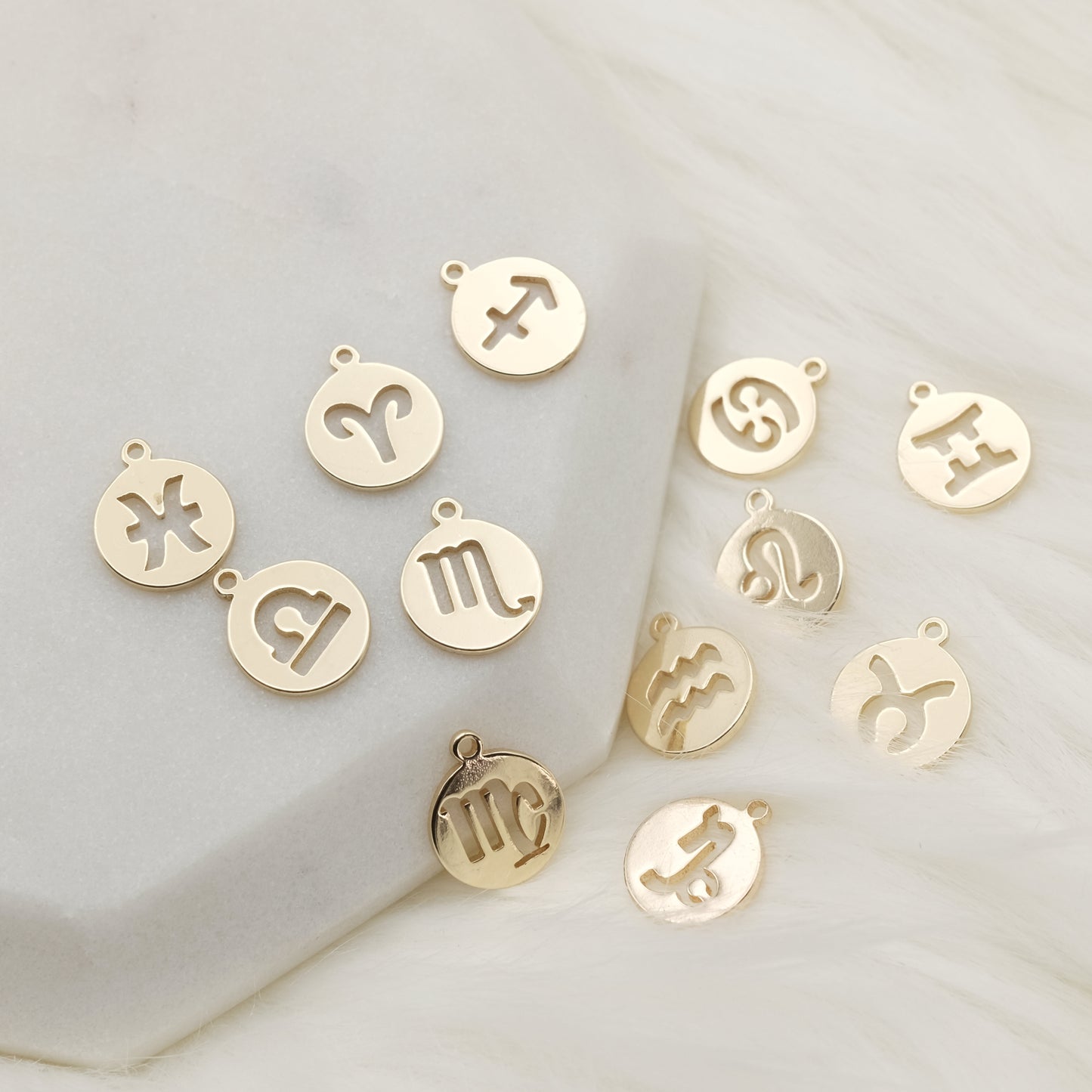 Round Tag Cancer Zodiac Charm