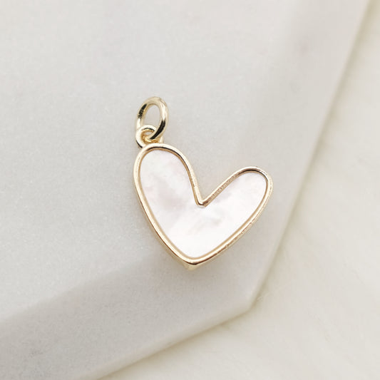 Mother of Pearl Heart Charm