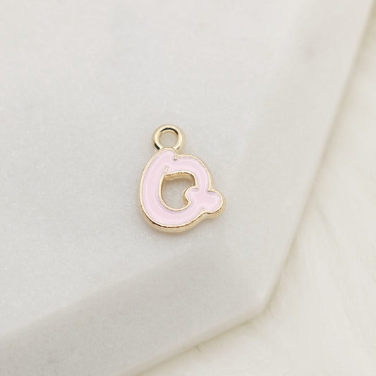Enamel Letter Q Alphabet Charm