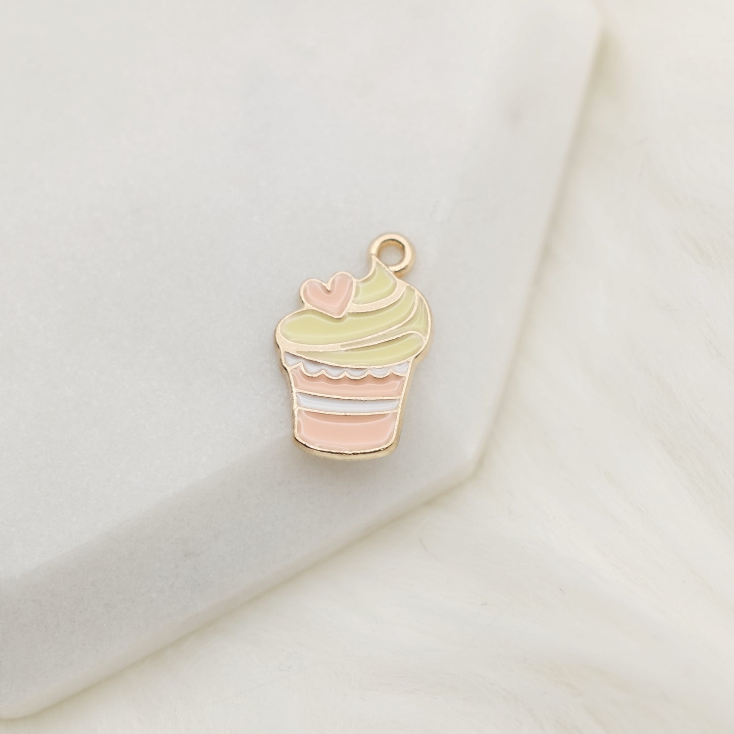 Enamel Happy Cupcake Charm