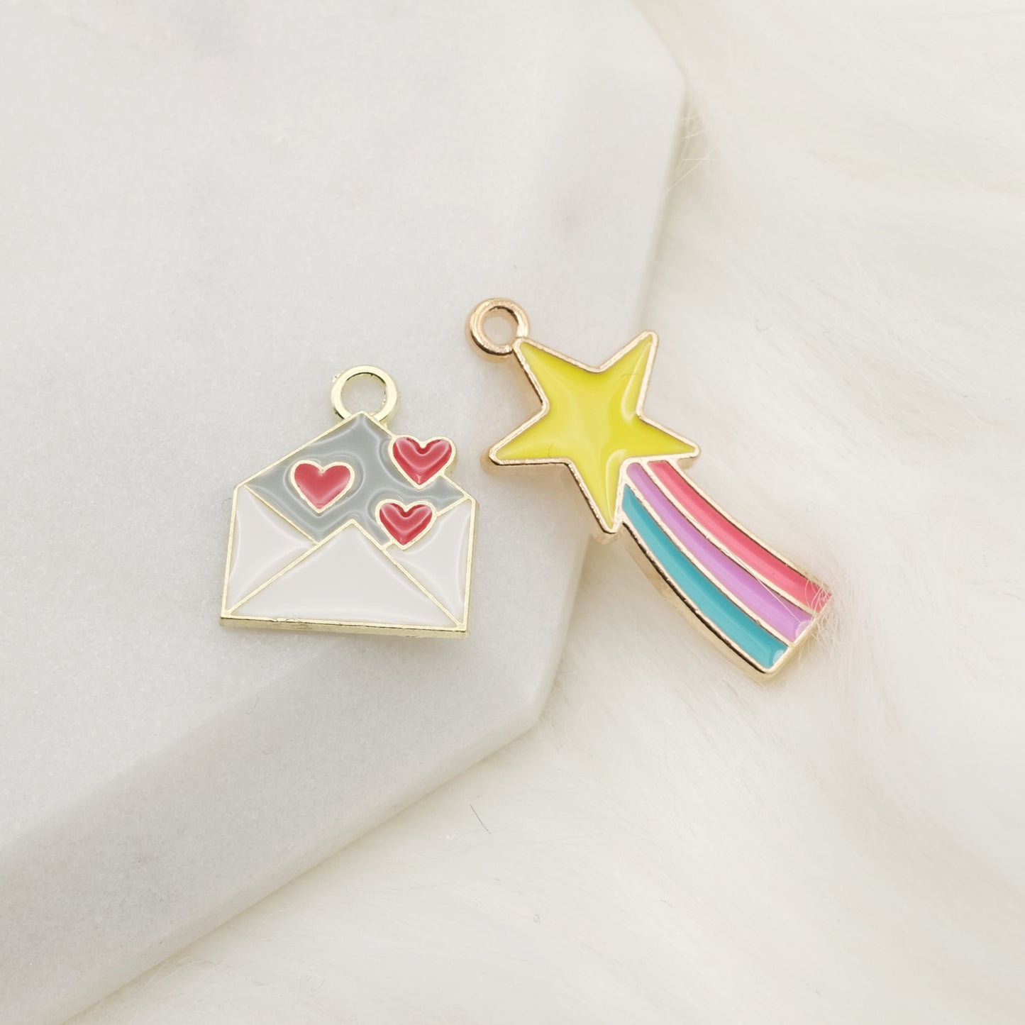 Enamel Rainbow Star Charm
