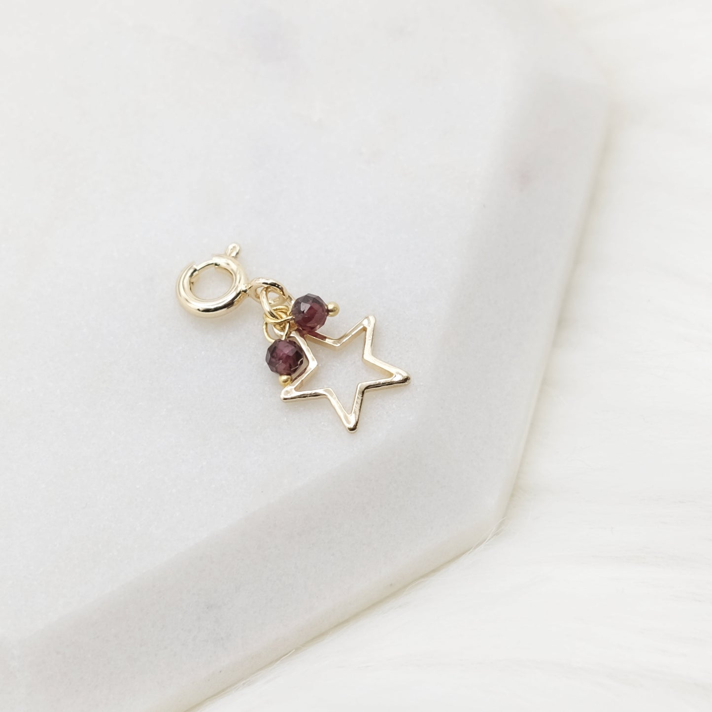 January Garnet Genie Charm