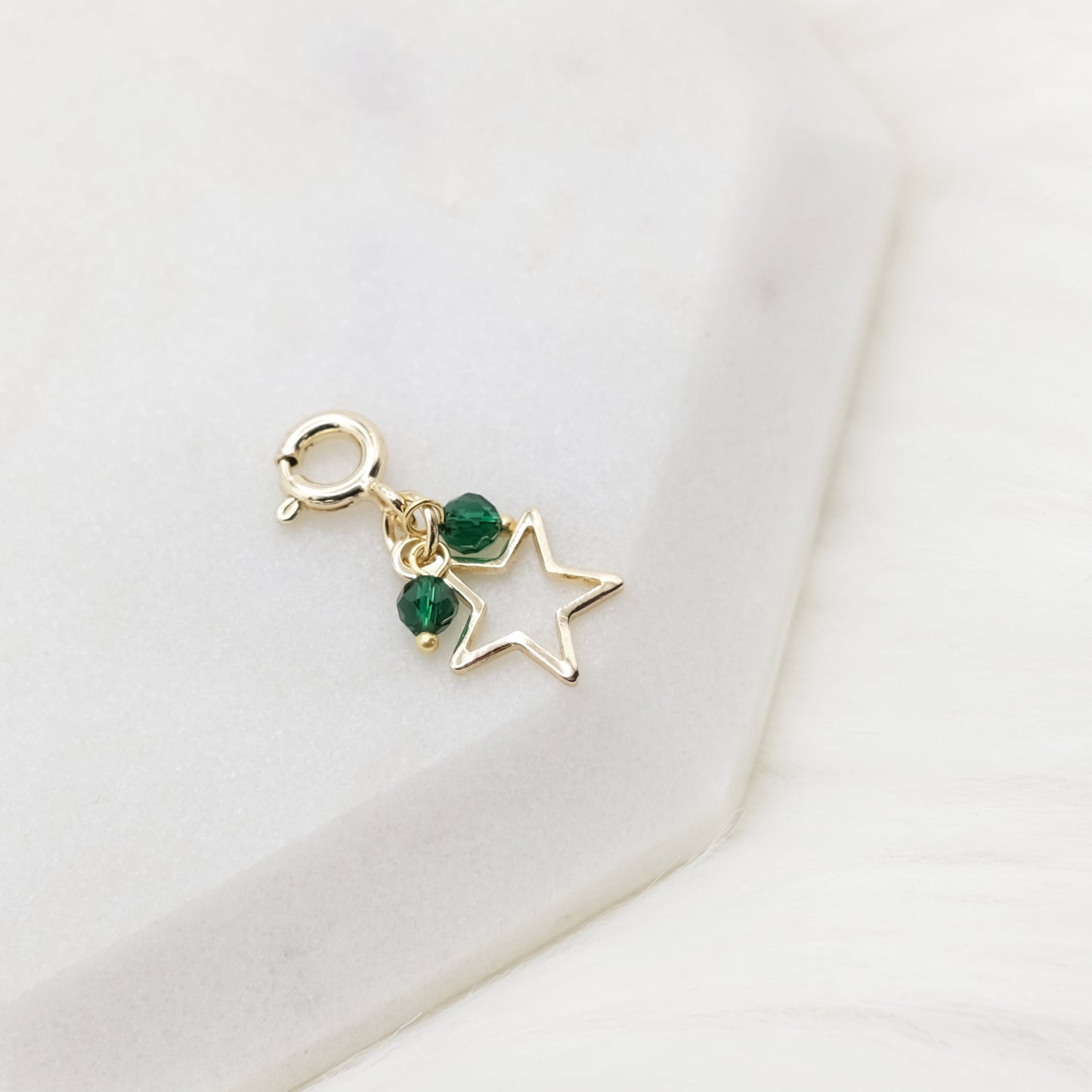 May Emerald Genie Charm