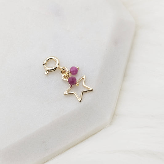 July Ruby Genie Charm