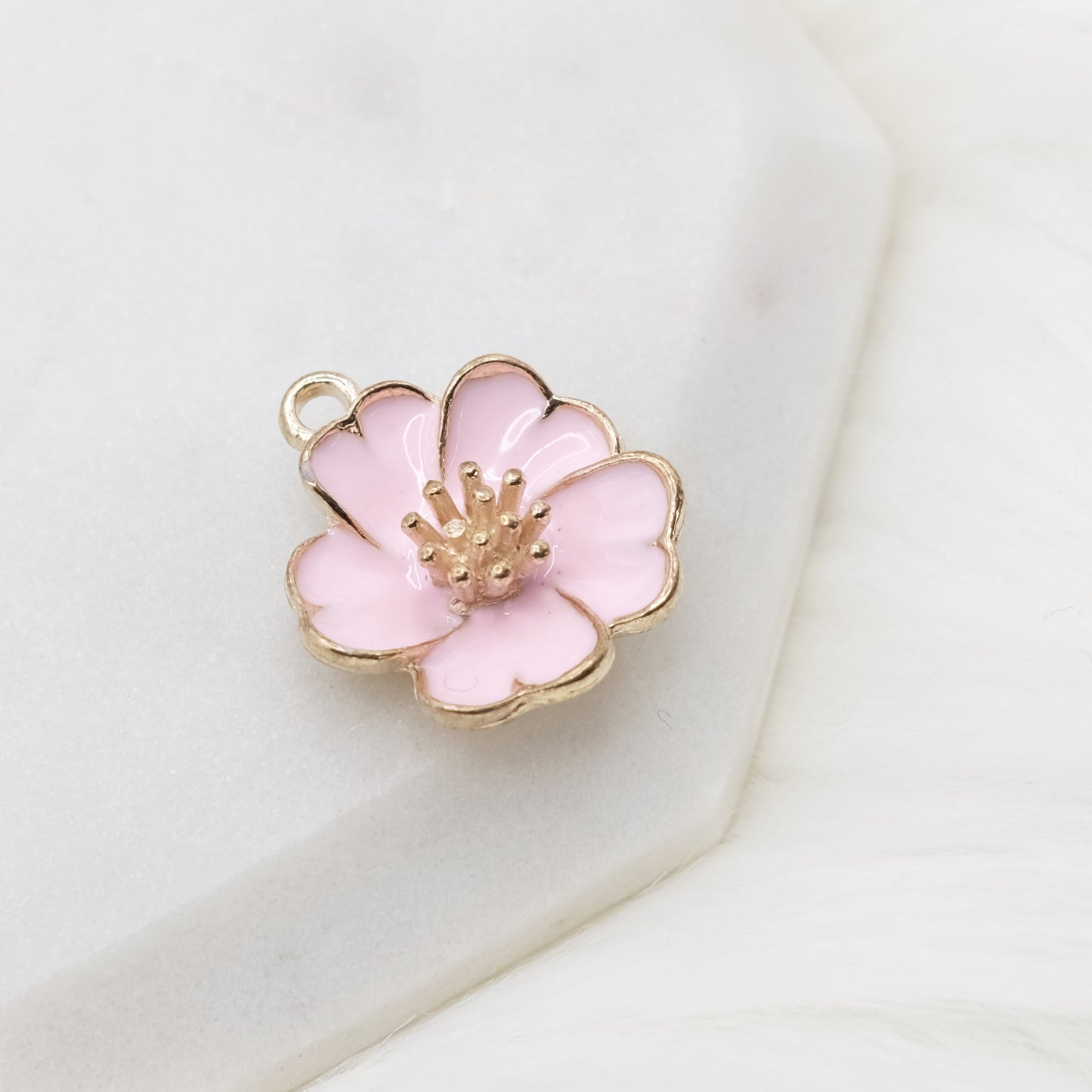 Enamel Sakura Blossom Charm