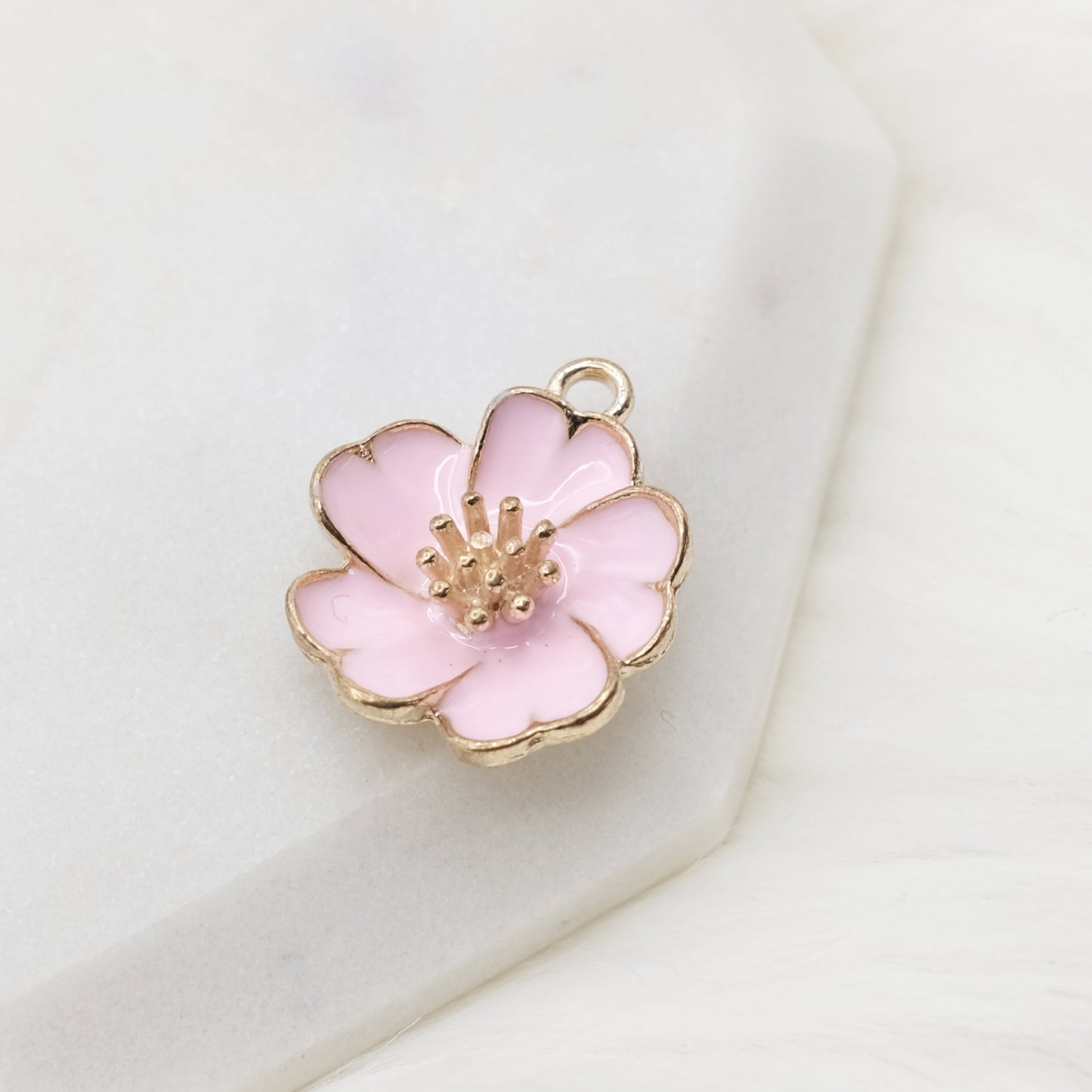 Enamel Sakura Blossom Charm