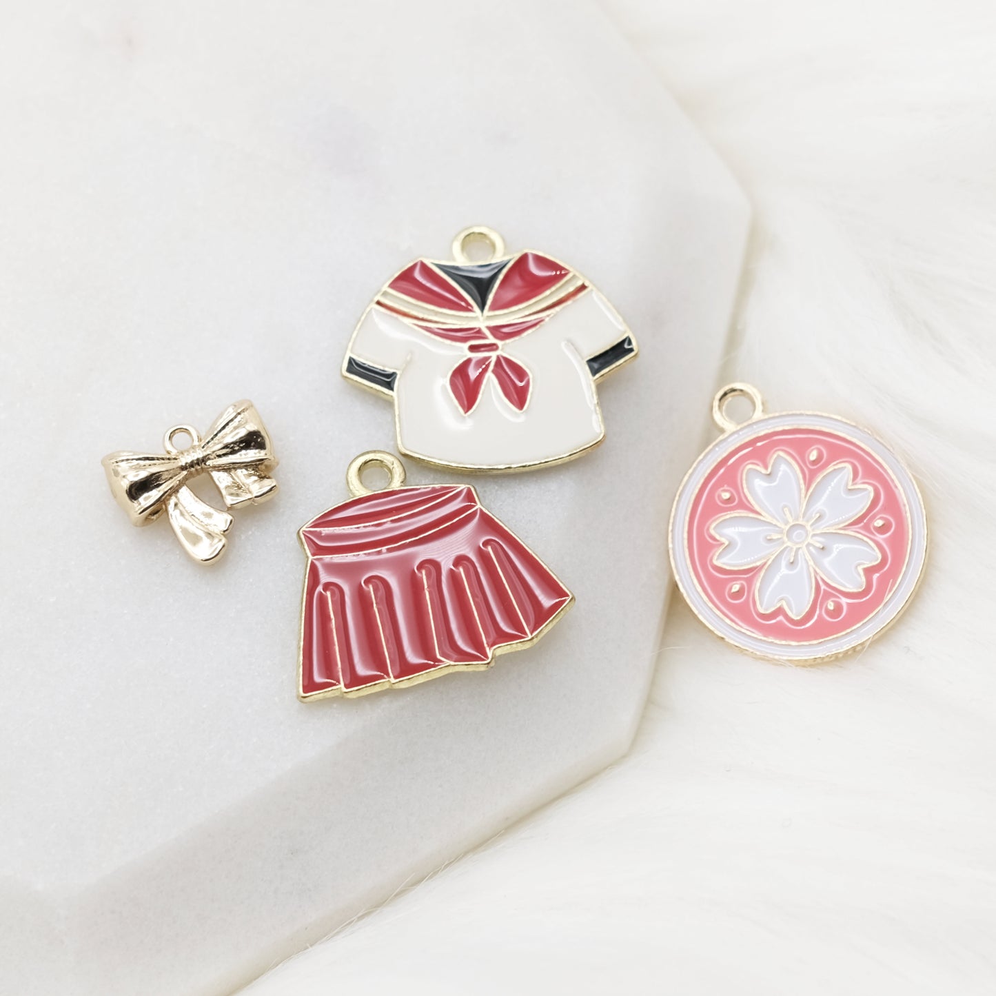 Enamel Sakura Badge Charm