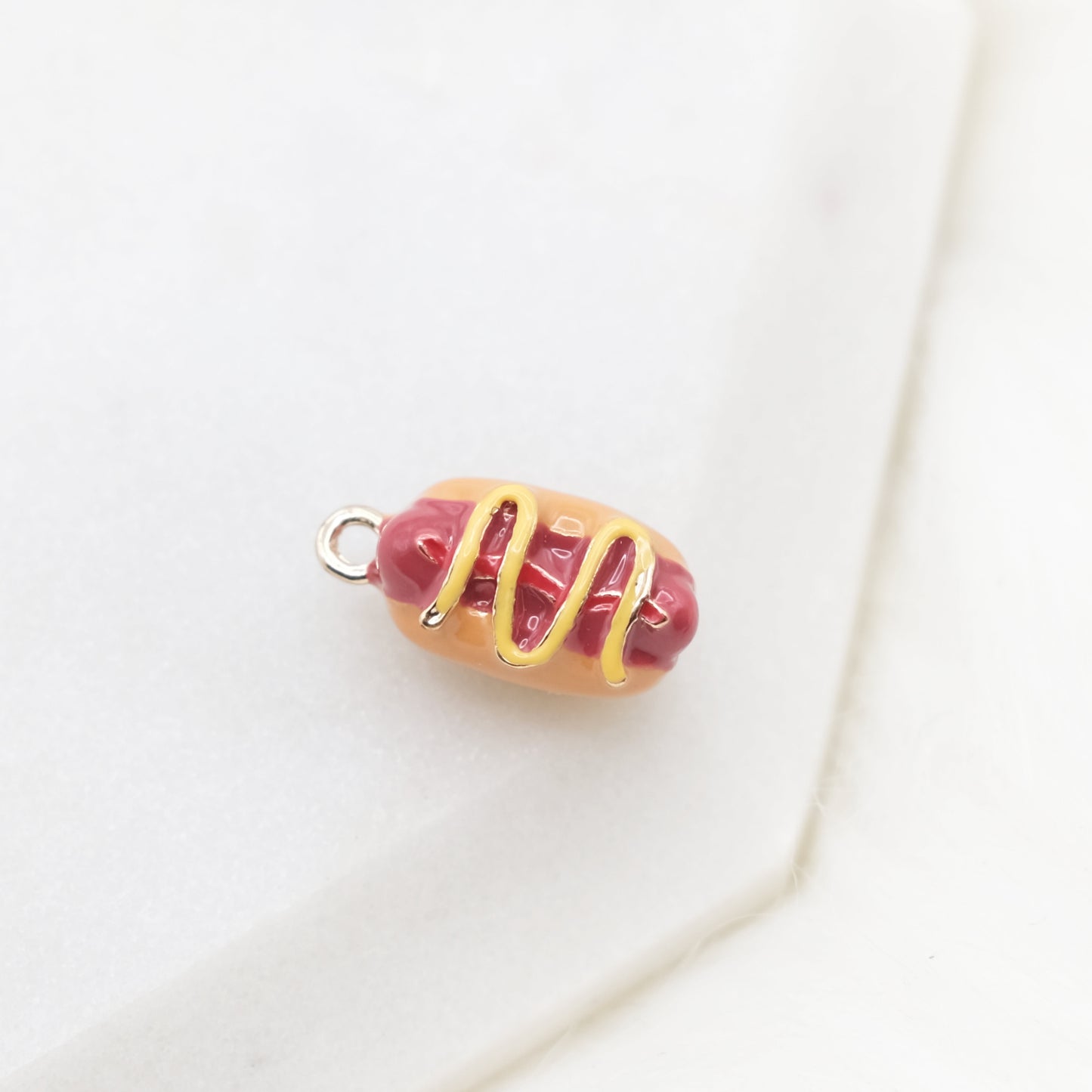 Enamel Hotdog Hustle Charm