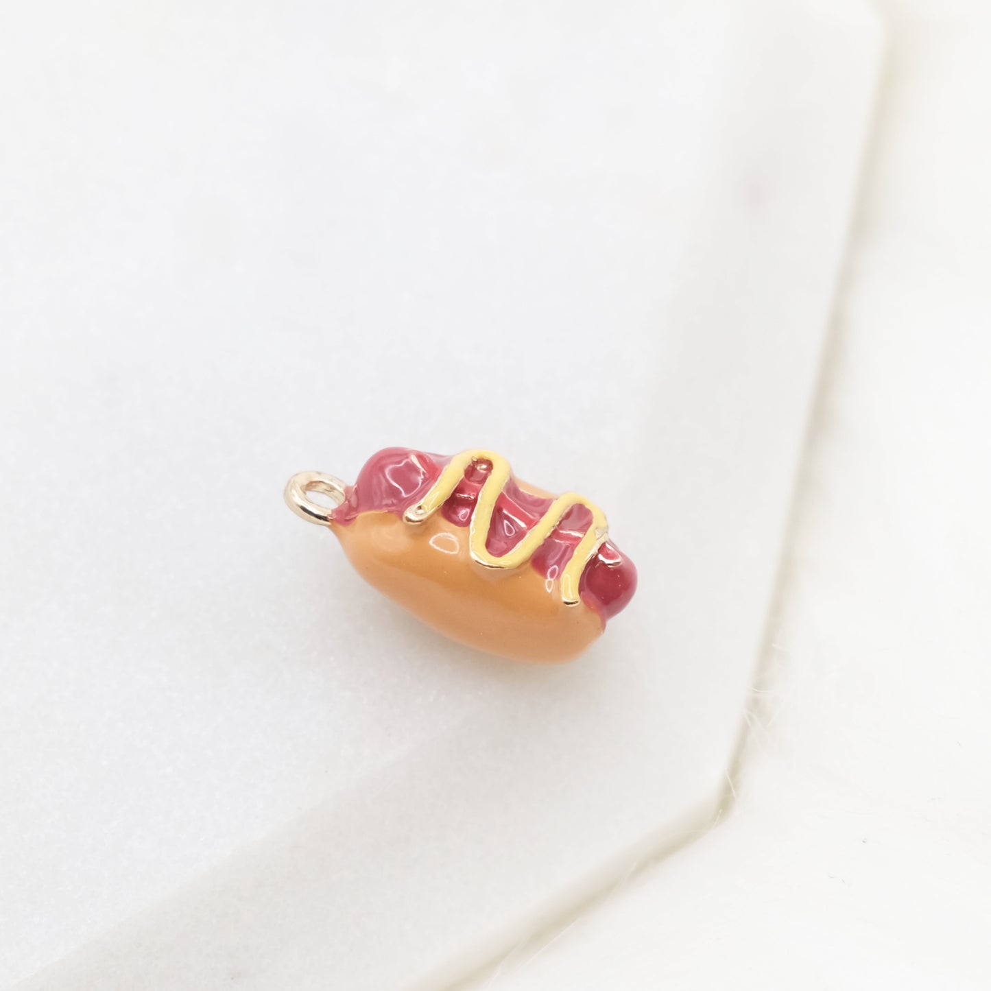 Enamel Hotdog Hustle Charm