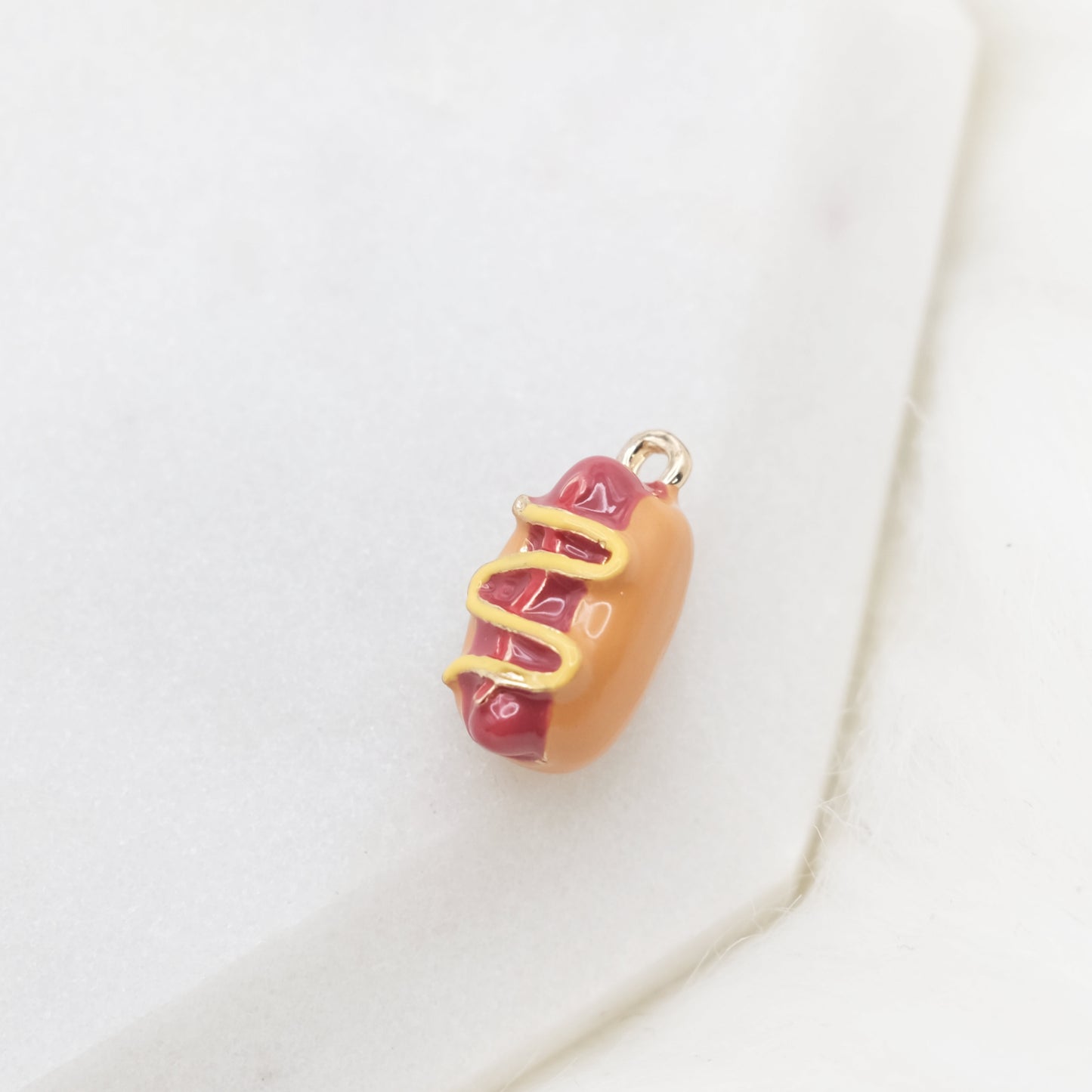 Enamel Hotdog Hustle Charm