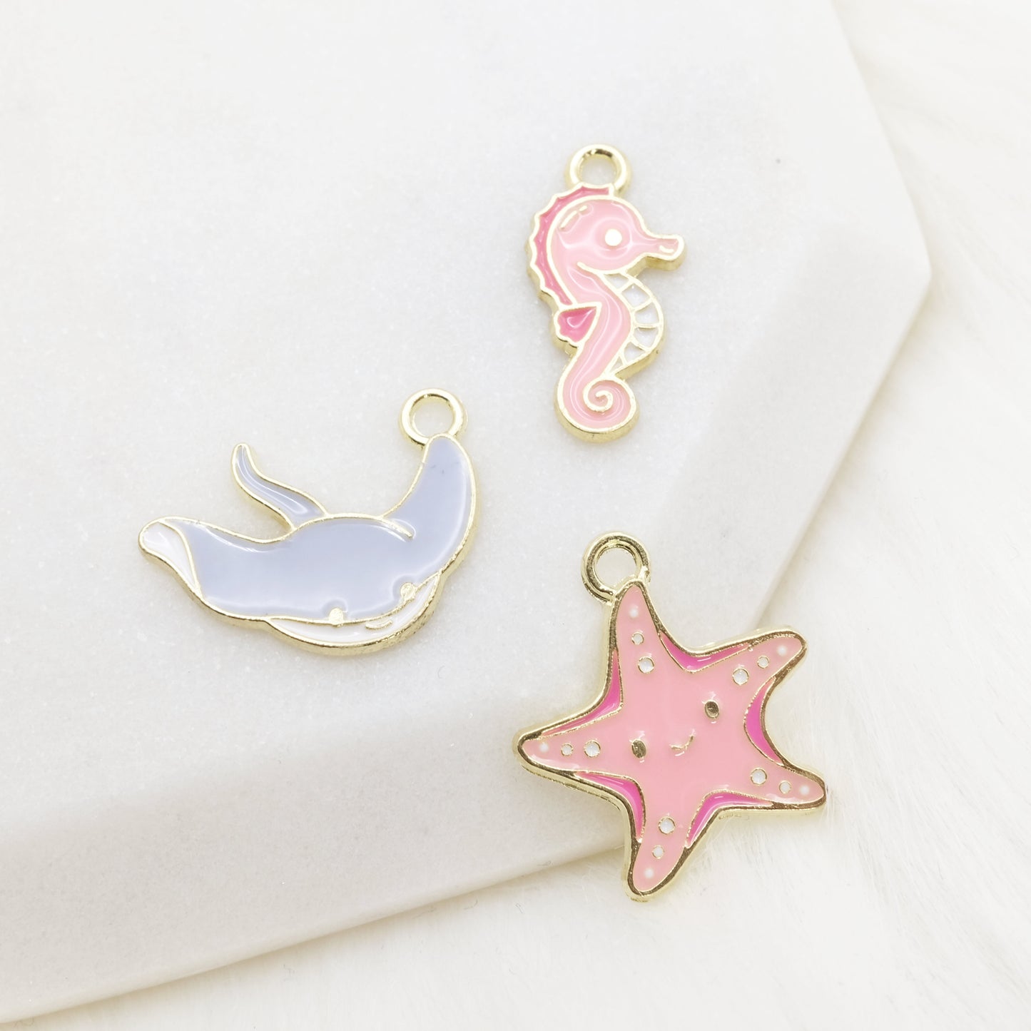 Enamel Pink Starfish Charm
