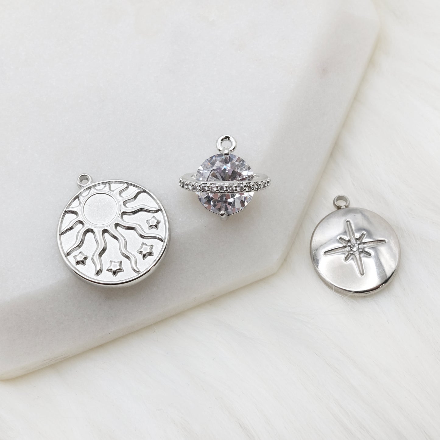 Silvery Cosmic Halo Charm