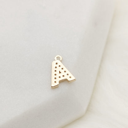 Sparkling Letter A Alphabet Charm