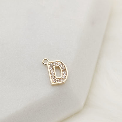 Sparkling Letter D Alphabet Charm
