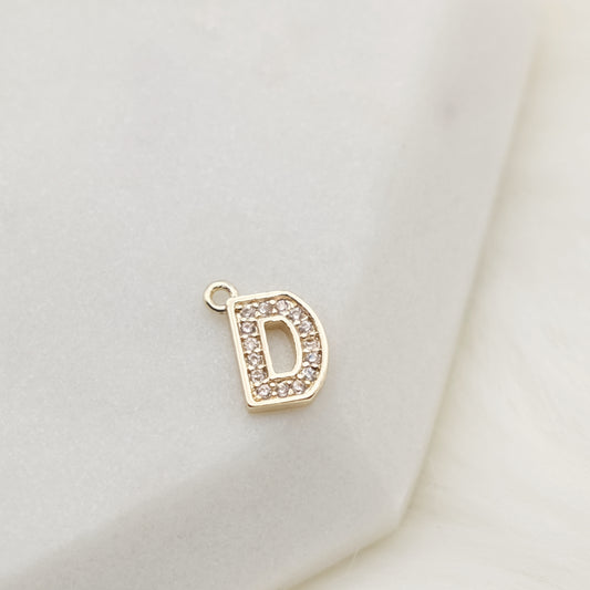 Sparkling Letter D Alphabet Charm