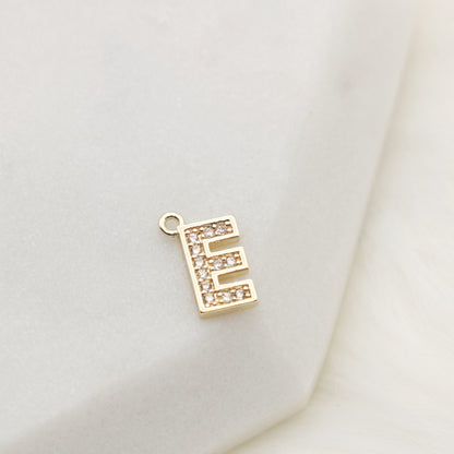 Sparkling Letter E Alphabet Charm