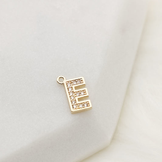 Sparkling Letter E Alphabet Charm