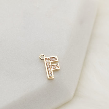 Sparkling Letter F Alphabet Charm