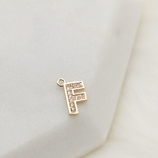 Sparkling Letter F Alphabet Charm