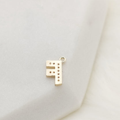 Sparkling Letter F Alphabet Charm