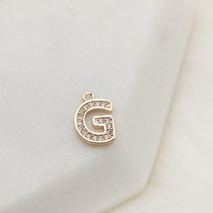 Sparkling Letter G Alphabet Charm