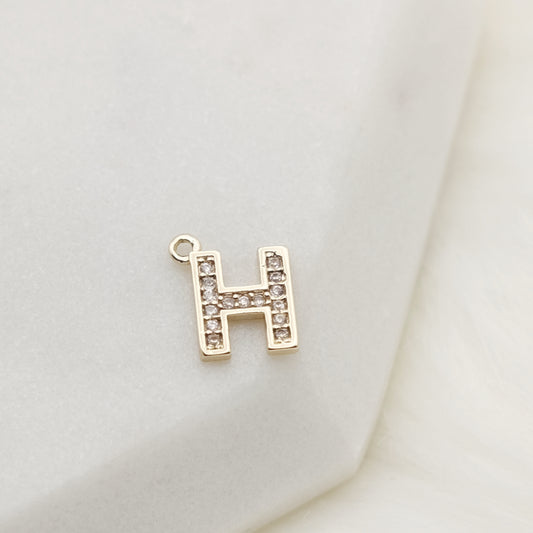 Sparkling Letter H Alphabet Charm