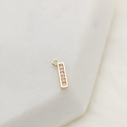 Sparkling Letter I Alphabet Charm