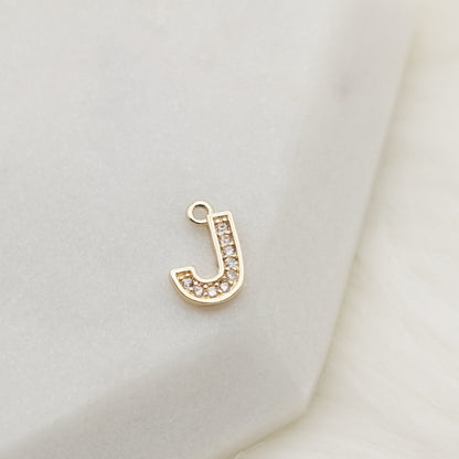Sparkling Letter J Alphabet Charm