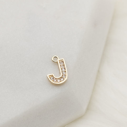 Sparkling Letter J Alphabet Charm
