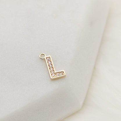 Sparkling Letter L Alphabet Charm