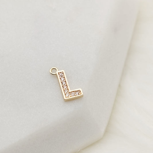Sparkling Letter L Alphabet Charm