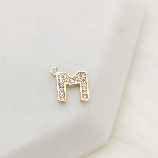 Sparkling Letter M Alphabet Charm